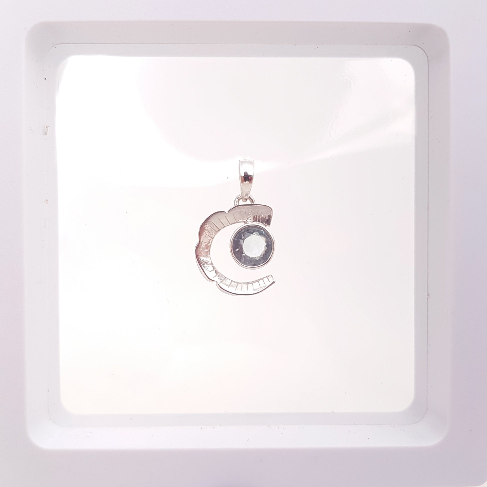 Half Flower Pendant Obsidian - Idee D'Arte Positano