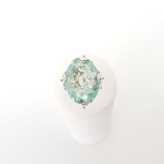 Curly Ring Obsidian - Idee D'Arte Positano