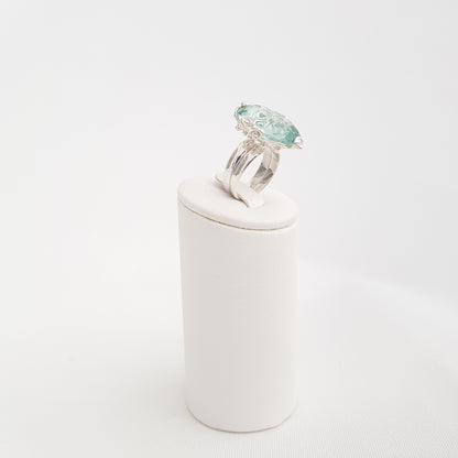 Curly Ring Obsidian - Idee D'Arte Positano
