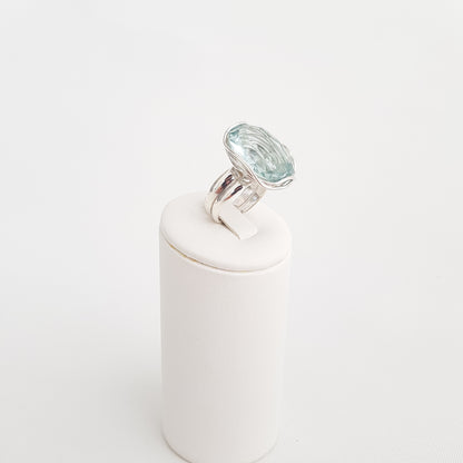 Silver Waves Ring Obsidian - Idee D'Arte Positano