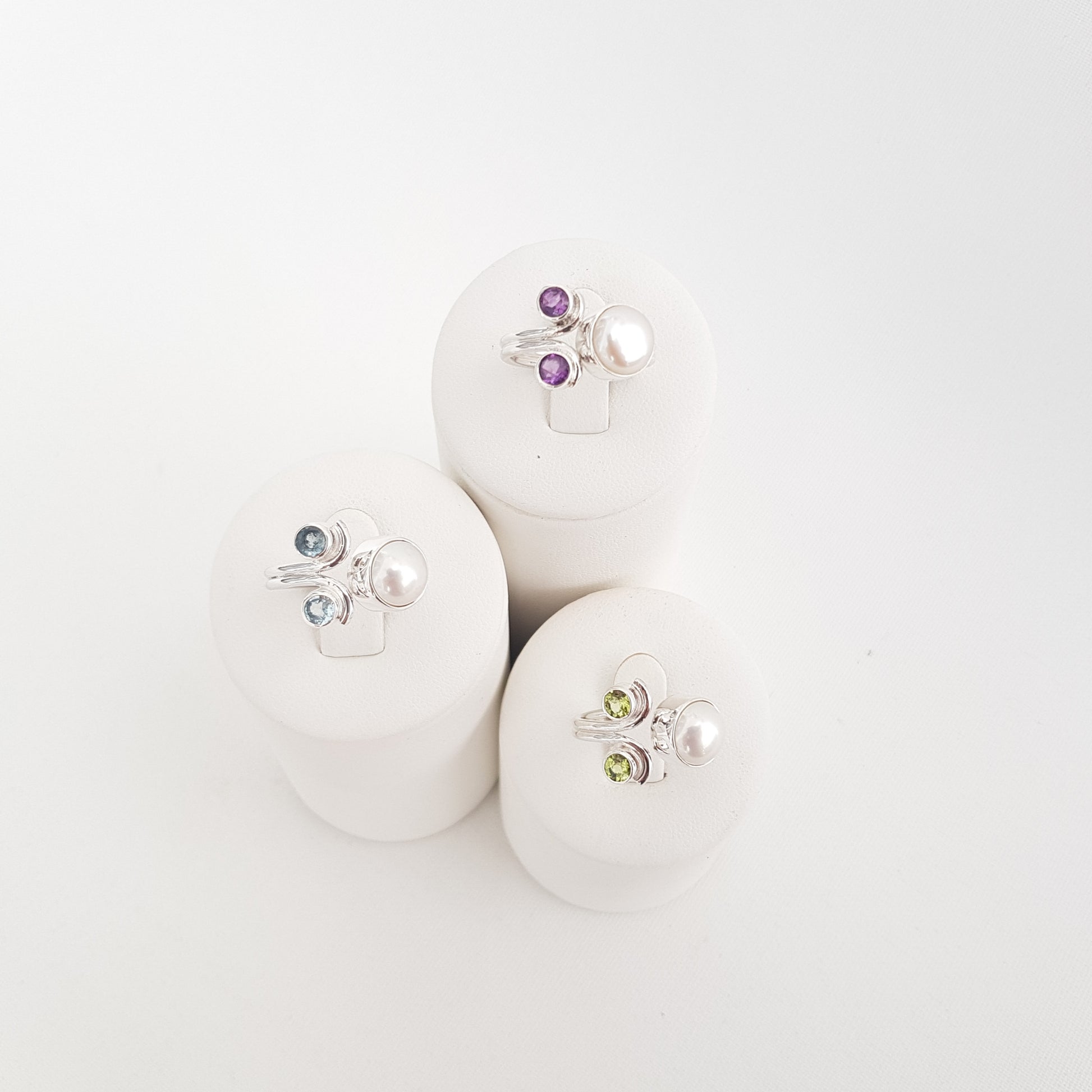 Dubble Gem & Pearl Ring - Idee D'Arte Positano