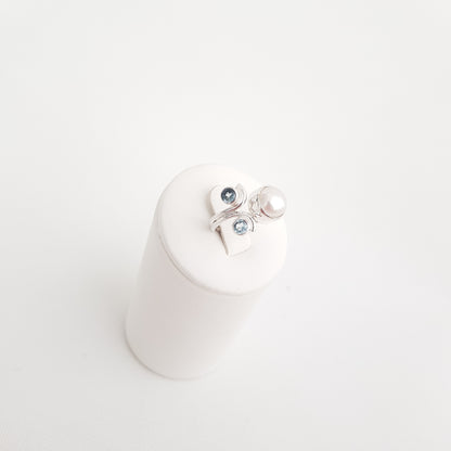 Dubble Gem & Pearl Ring - Idee D'Arte Positano