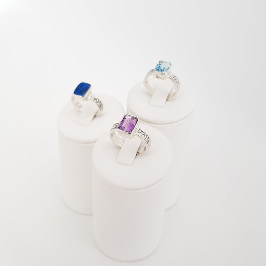Gem&Decorated band Ring - Idee D'Arte Positano