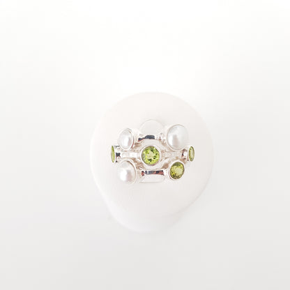Multi Gem&Pearls Ring - Idee D'Arte Positano