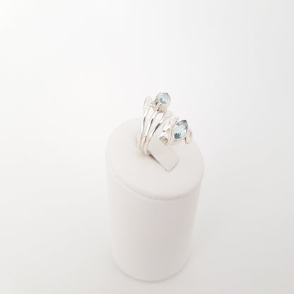 Dubble Maquise Ring Blue Topaz - Idee D'Arte Positano