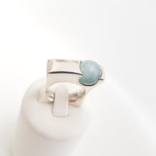 Load image into Gallery viewer, Sphere on a Squeare Ring Acquamarine - Idee D&#39;Arte Positano
