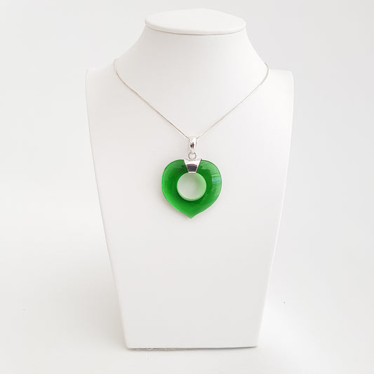 Heart Pendant Obsidian - Idee D'Arte Positano