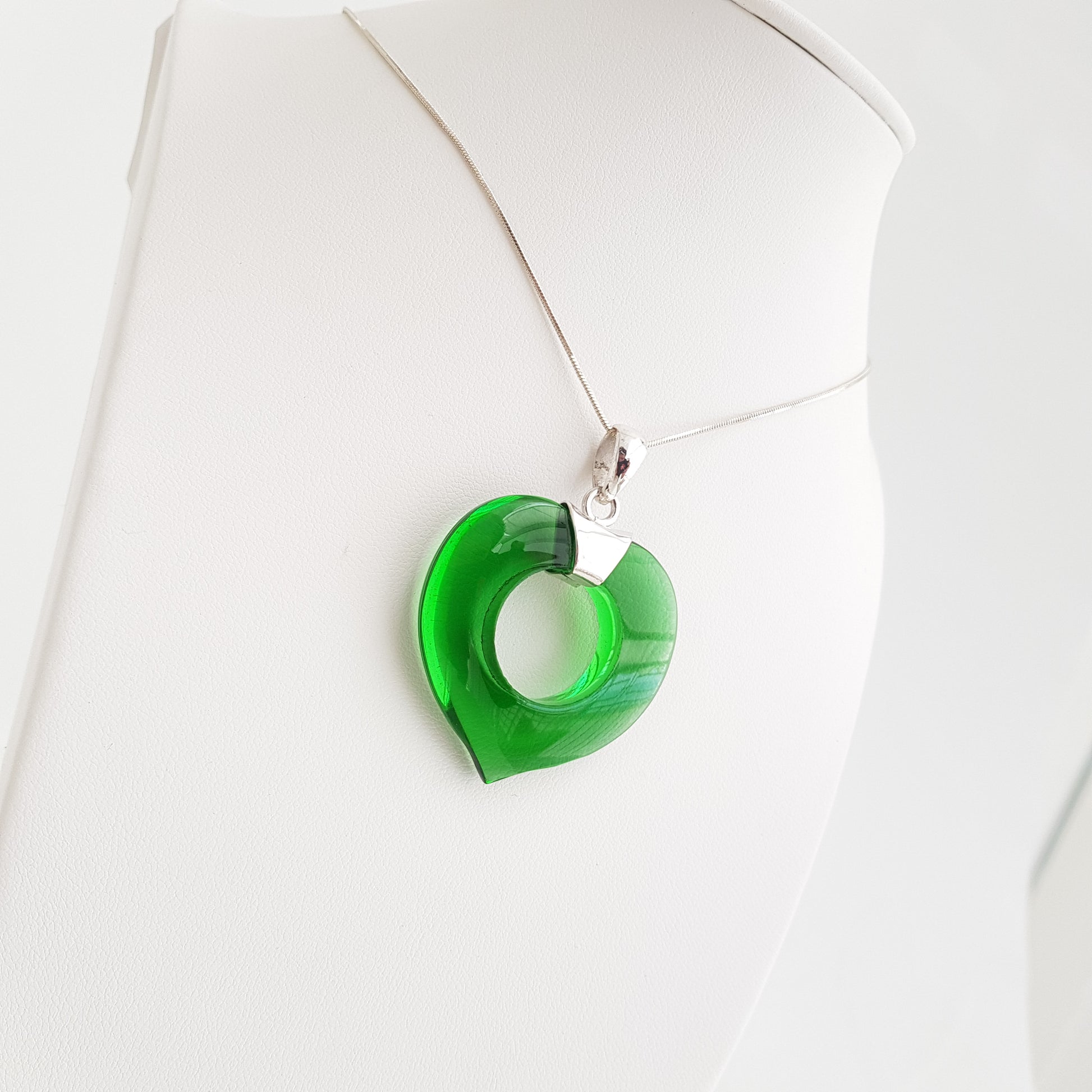 Heart Pendant Obsidian - Idee D'Arte Positano