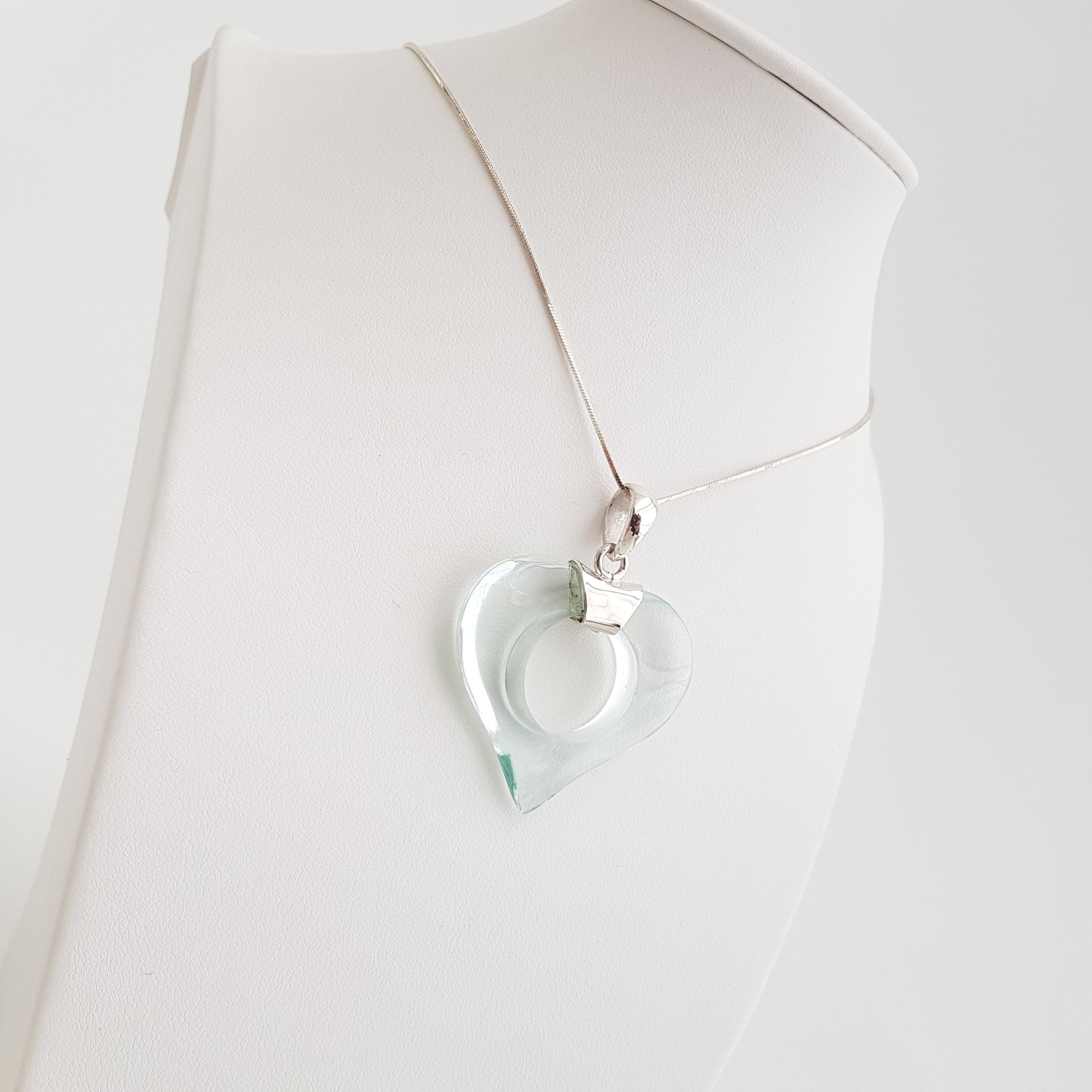 Heart Pendant Obsidian - Idee D'Arte Positano