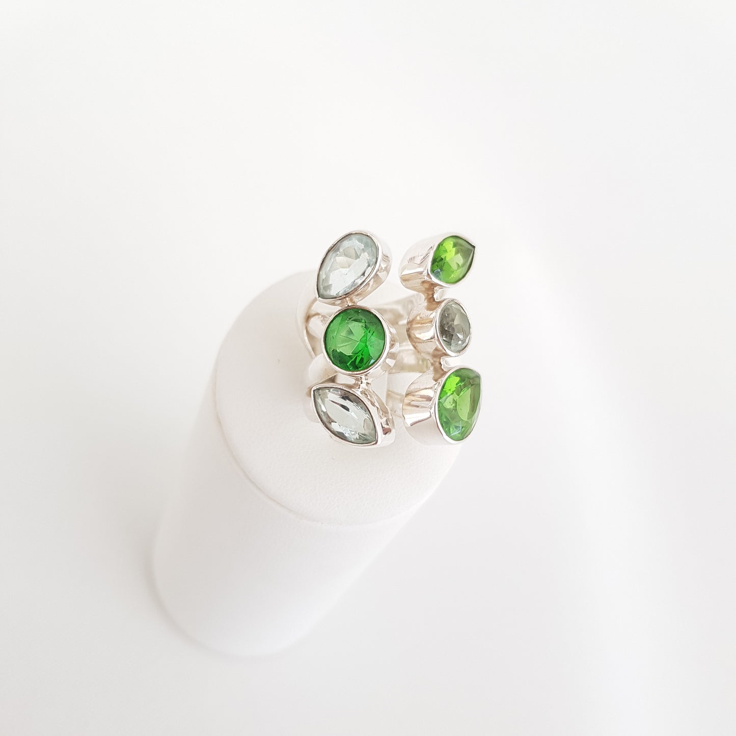 Six Stones Ring Obsidian - Idee D'Arte Positano