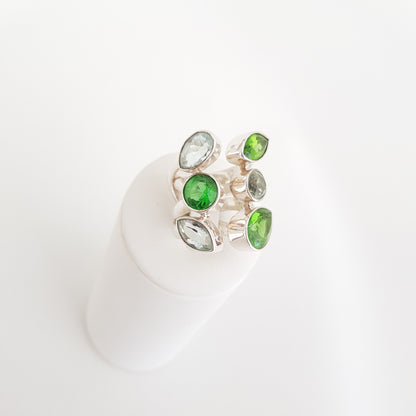 Six Stones Ring Obsidian - Idee D'Arte Positano
