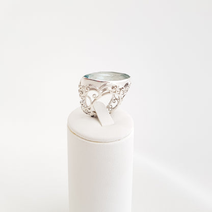 Curly Marquise Ring Bue Obsidian - Idee D'Arte Positano