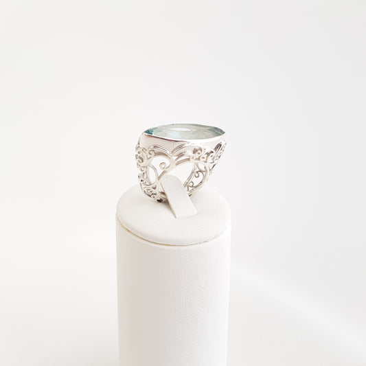 Curly Marquise Ring Bue Obsidian - Idee D'Arte Positano