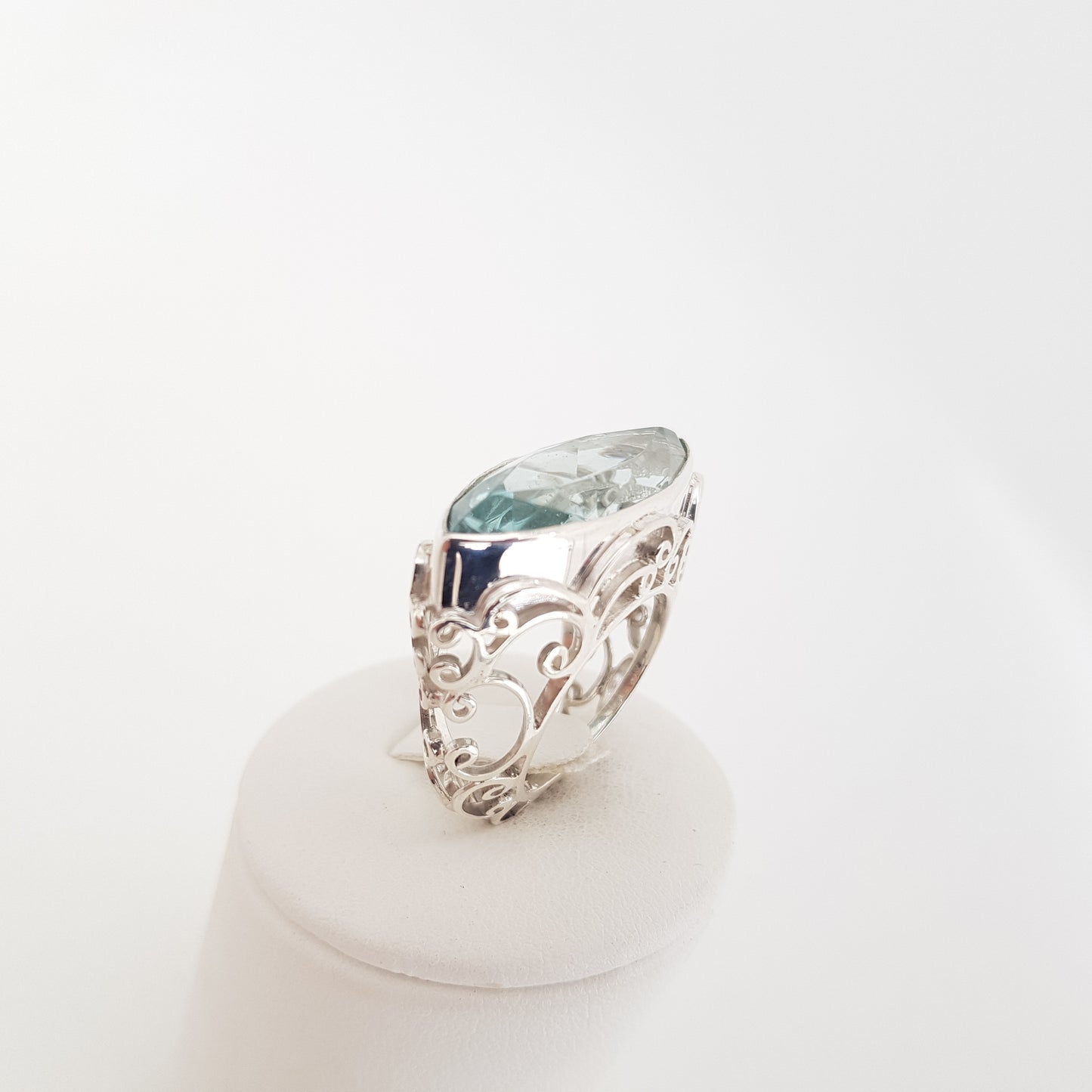 Curly Marquise Ring Bue Obsidian - Idee D'Arte Positano