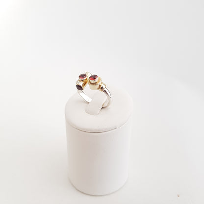 Double Garnet Ring - Idee D'Arte Positano