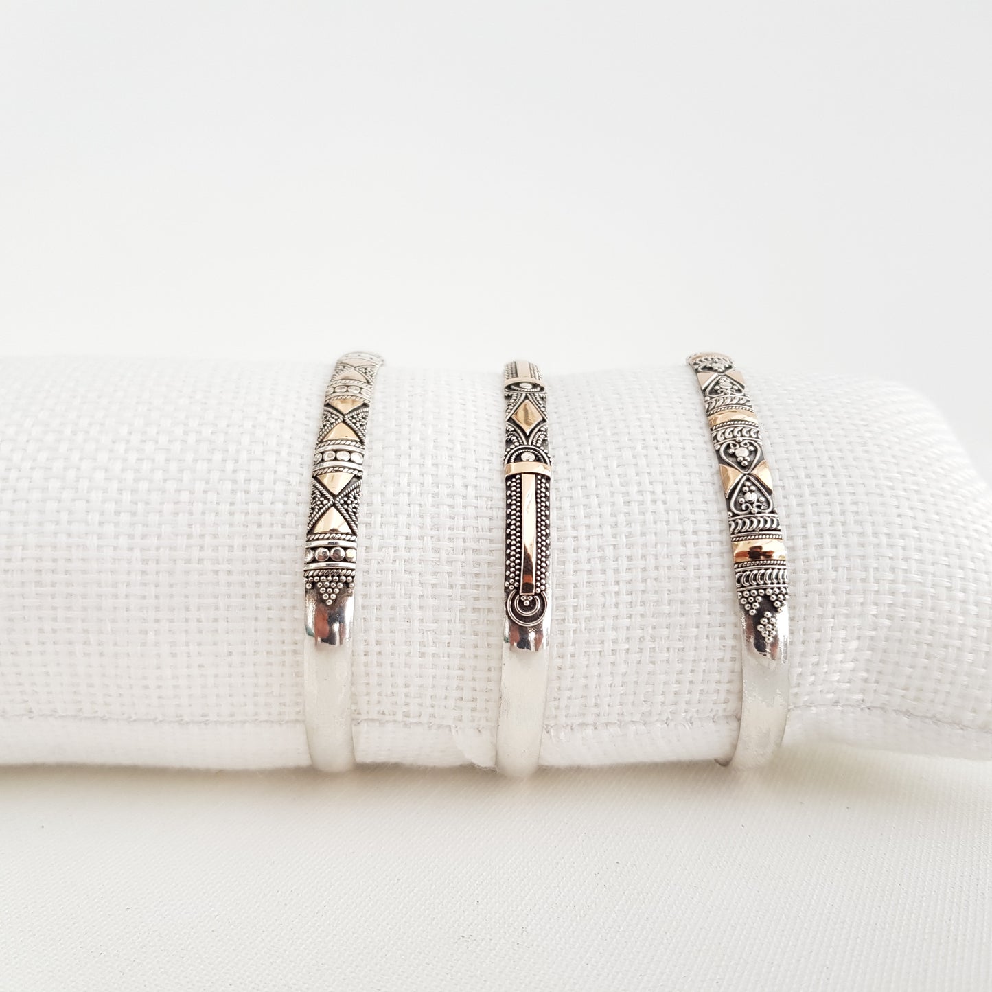 Silver and Gold Flexible Bracelet - Idee D'Arte Positano