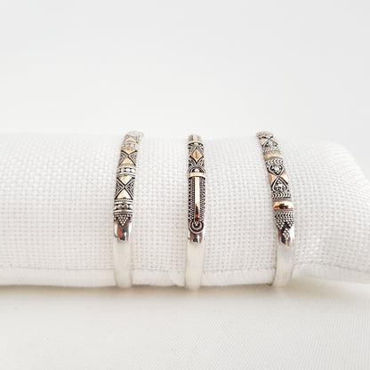 Silver and Gold Flexible Bracelet - Idee D'Arte Positano