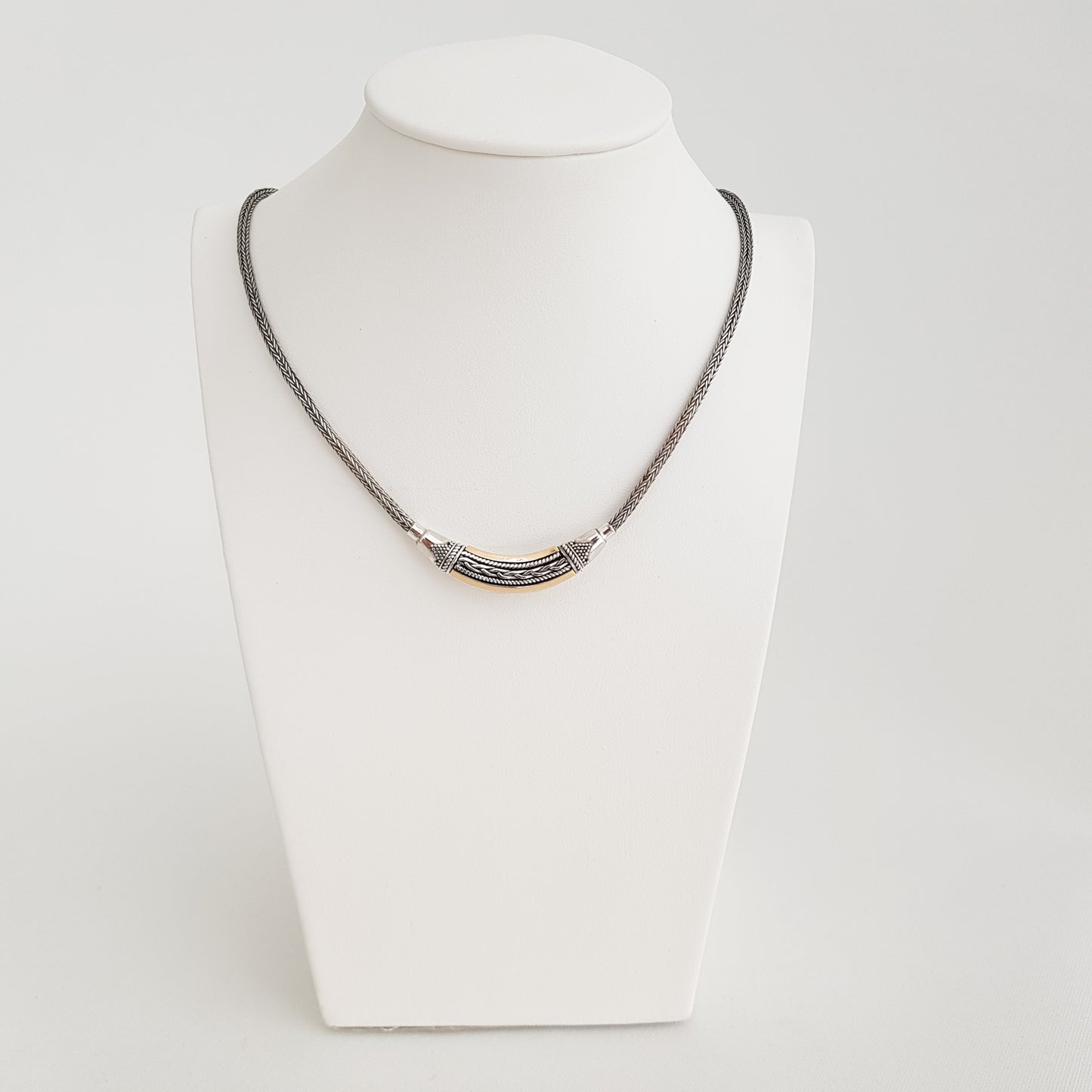 Snake Necklace Silver and Gold - Idee D'Arte Positano
