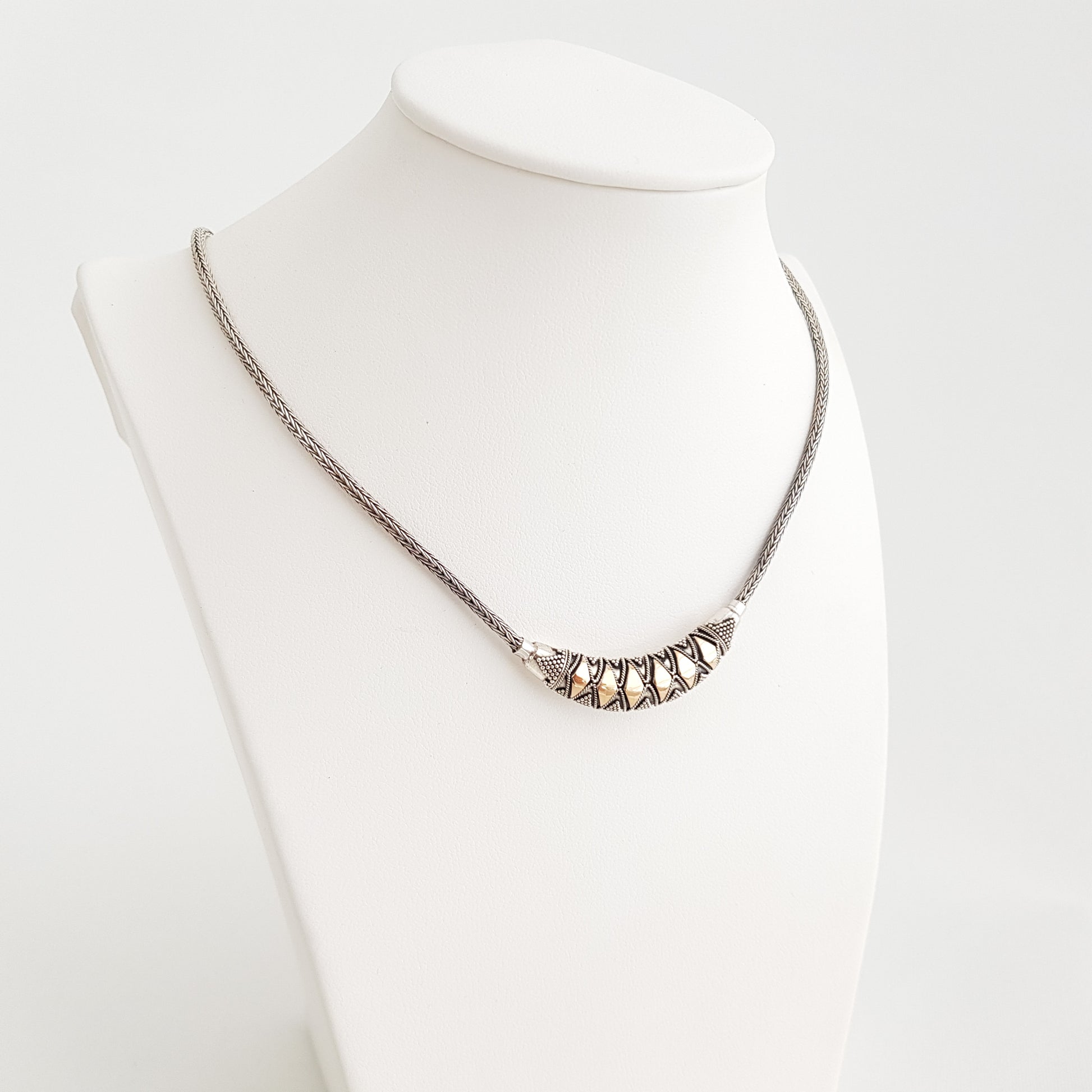 Snake Necklace Silver and Gold - Idee D'Arte Positano