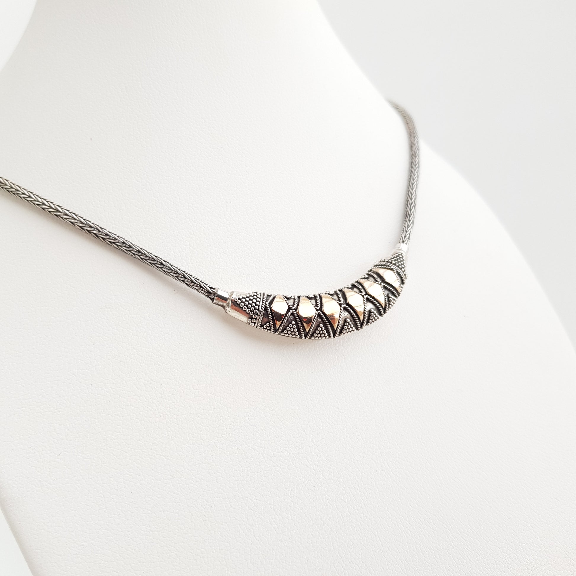 Snake Necklace Silver and Gold - Idee D'Arte Positano