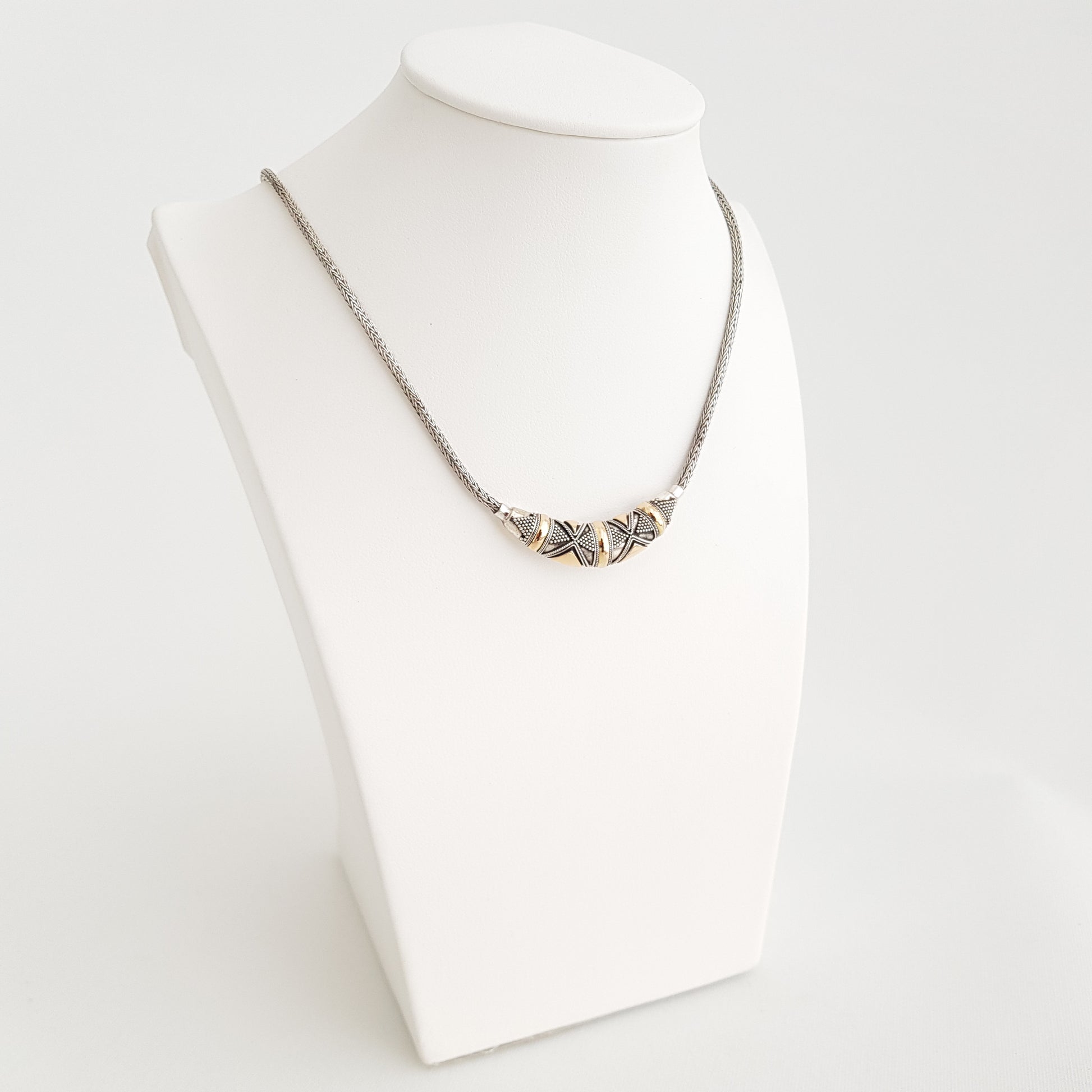 Snake Necklace Silver and Gold - Idee D'Arte Positano