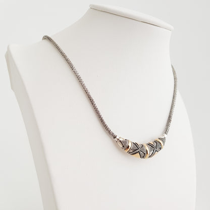 Snake Necklace Silver and Gold - Idee D'Arte Positano