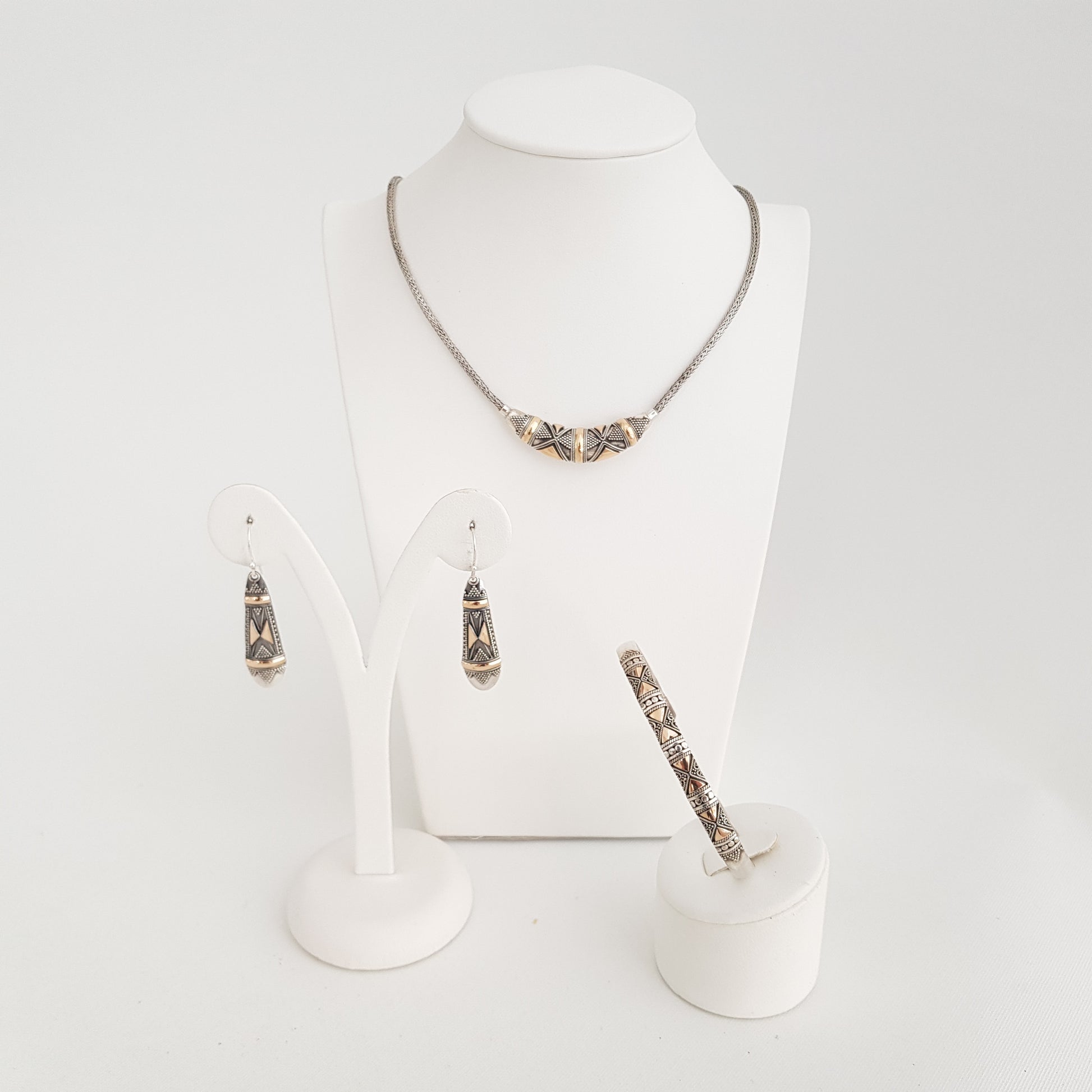 Snake Necklace Silver and Gold - Idee D'Arte Positano