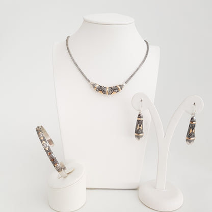 Snake Necklace Silver and Gold - Idee D'Arte Positano