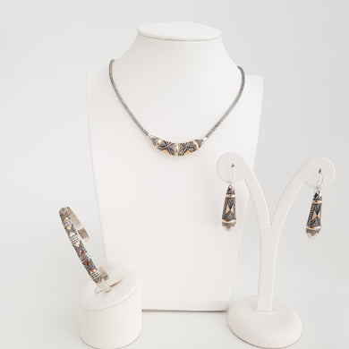 Snake Necklace Silver and Gold - Idee D'Arte Positano