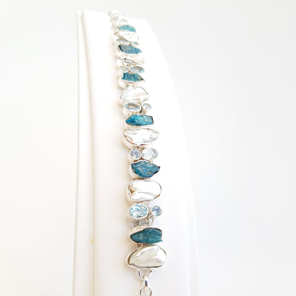 Blue Apatite Chic Bracelet - Idee D'Arte Positano