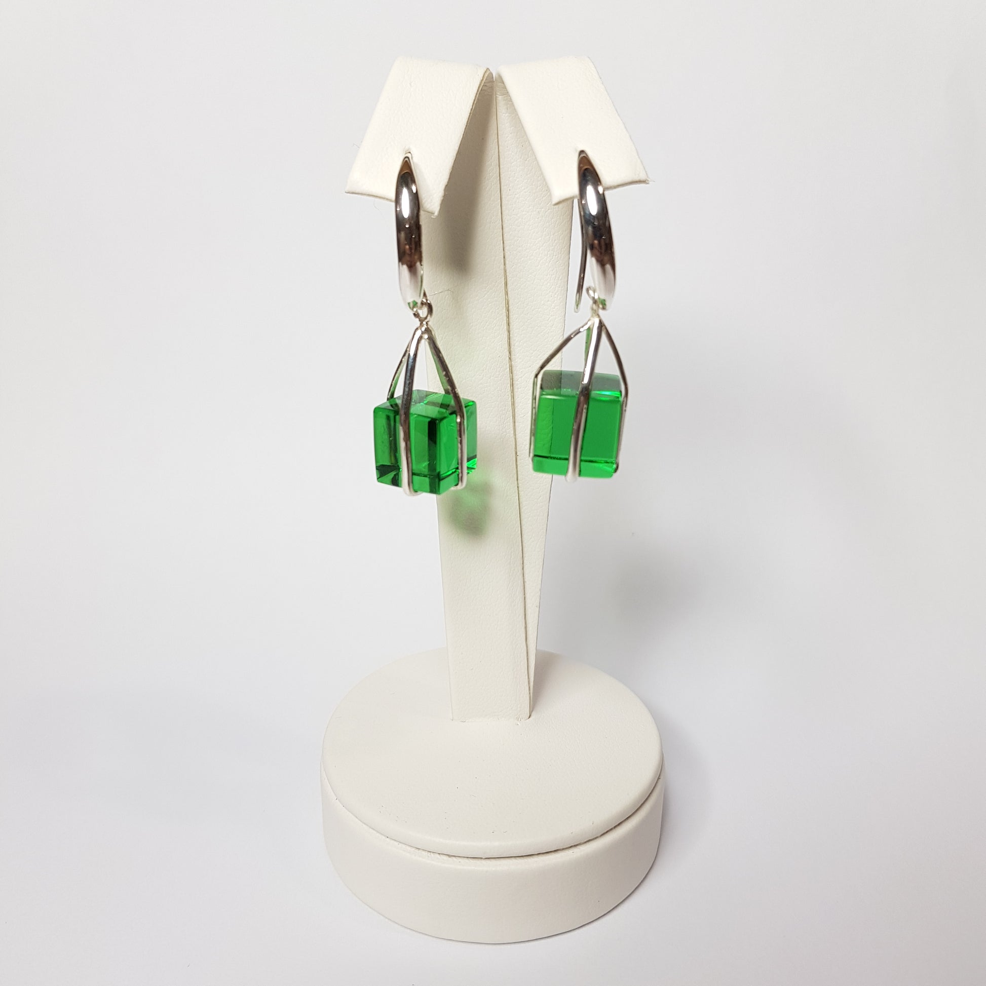 Square Earrings Obsidian - Idee D'Arte Positano