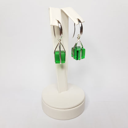 Square Earrings Obsidian - Idee D'Arte Positano