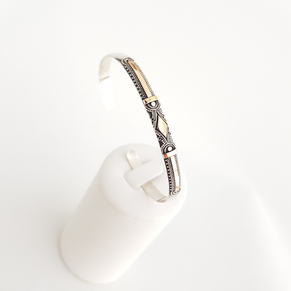 Silver and Gold Flexible Bracelet - Idee D'Arte Positano