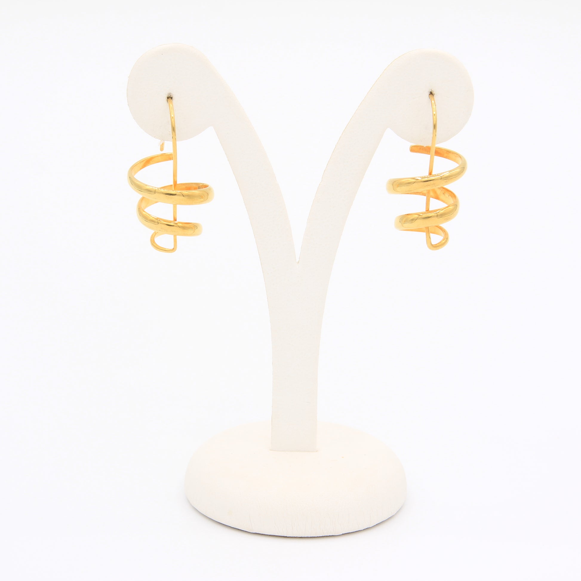 Twist Down Gold Earring - Idee D'Arte Positano