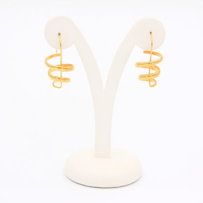 Twist Down Gold Earring - Idee D'Arte Positano