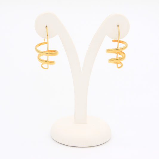 Twist Down Gold Earring - Idee D'Arte Positano