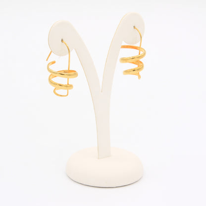 Twist Down Gold Earring - Idee D'Arte Positano