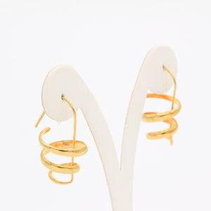 Twist Down Gold Earring - Idee D'Arte Positano