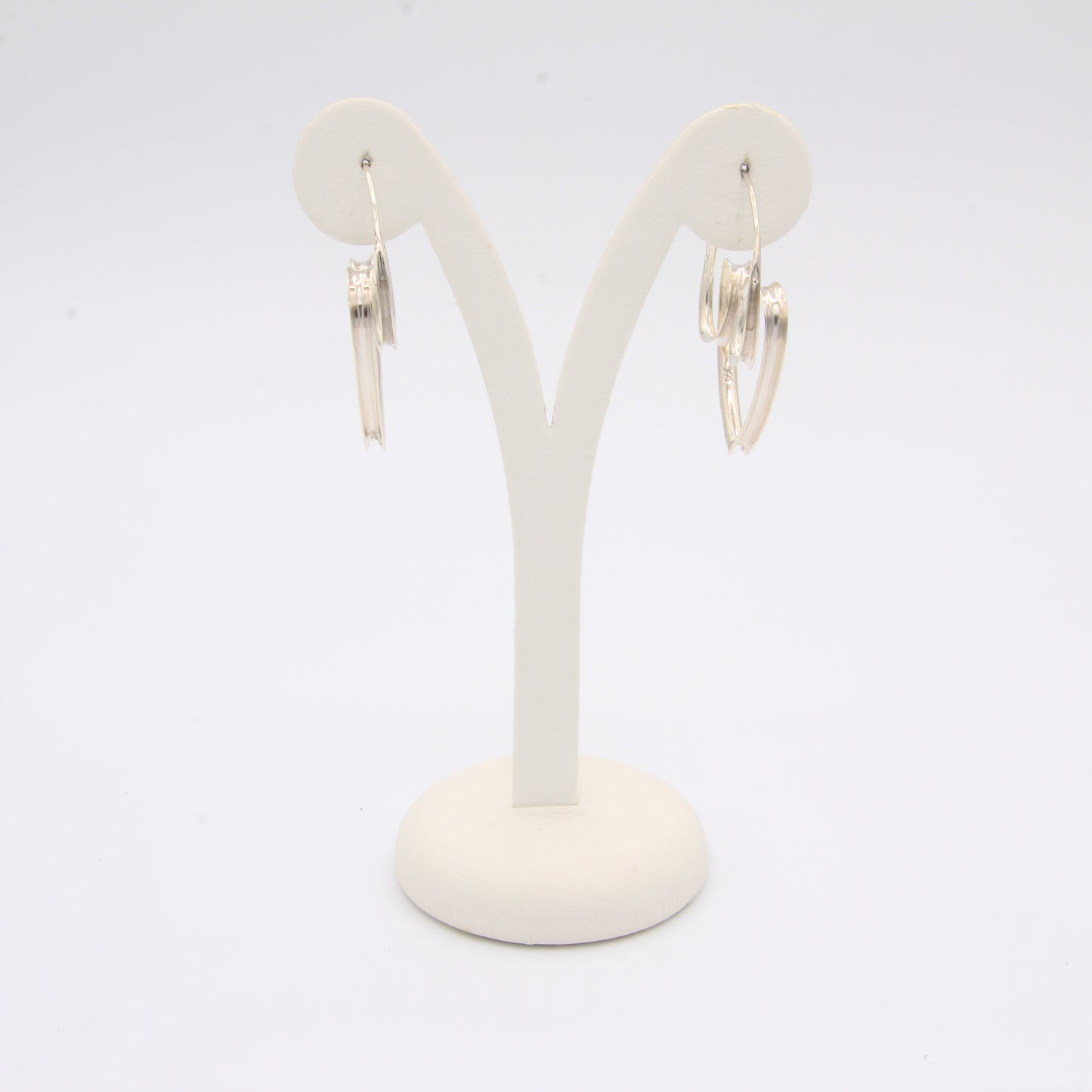 Silver Twisted Circle earrings - Idee D'Arte Positano