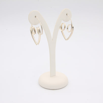 Silver Twisted Circle earrings - Idee D'Arte Positano