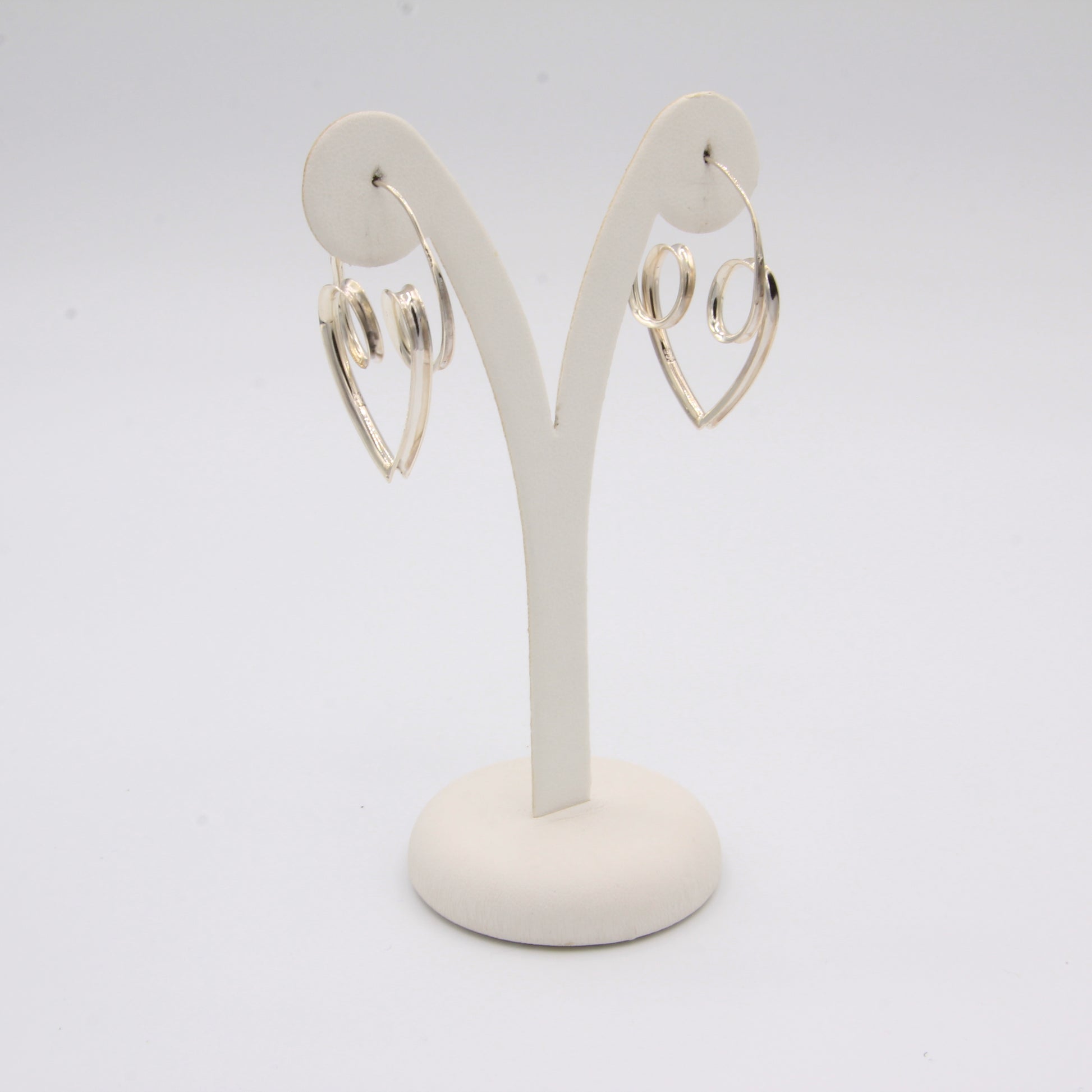 Silver Twisted Circle earrings - Idee D'Arte Positano