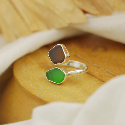 Snake Sea Glass Ring - Idee D'Arte Positano