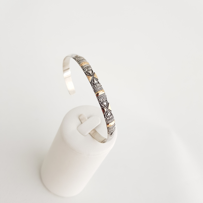 Silver and Gold Flexible Bracelet - Idee D'Arte Positano