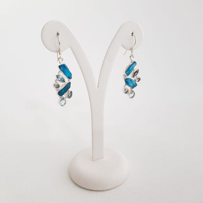 Rough Minerals and Blue topaz Earring - Idee D'Arte Positano