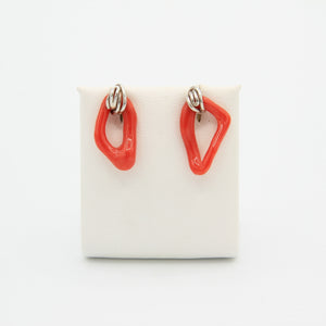 Coral stud earrings