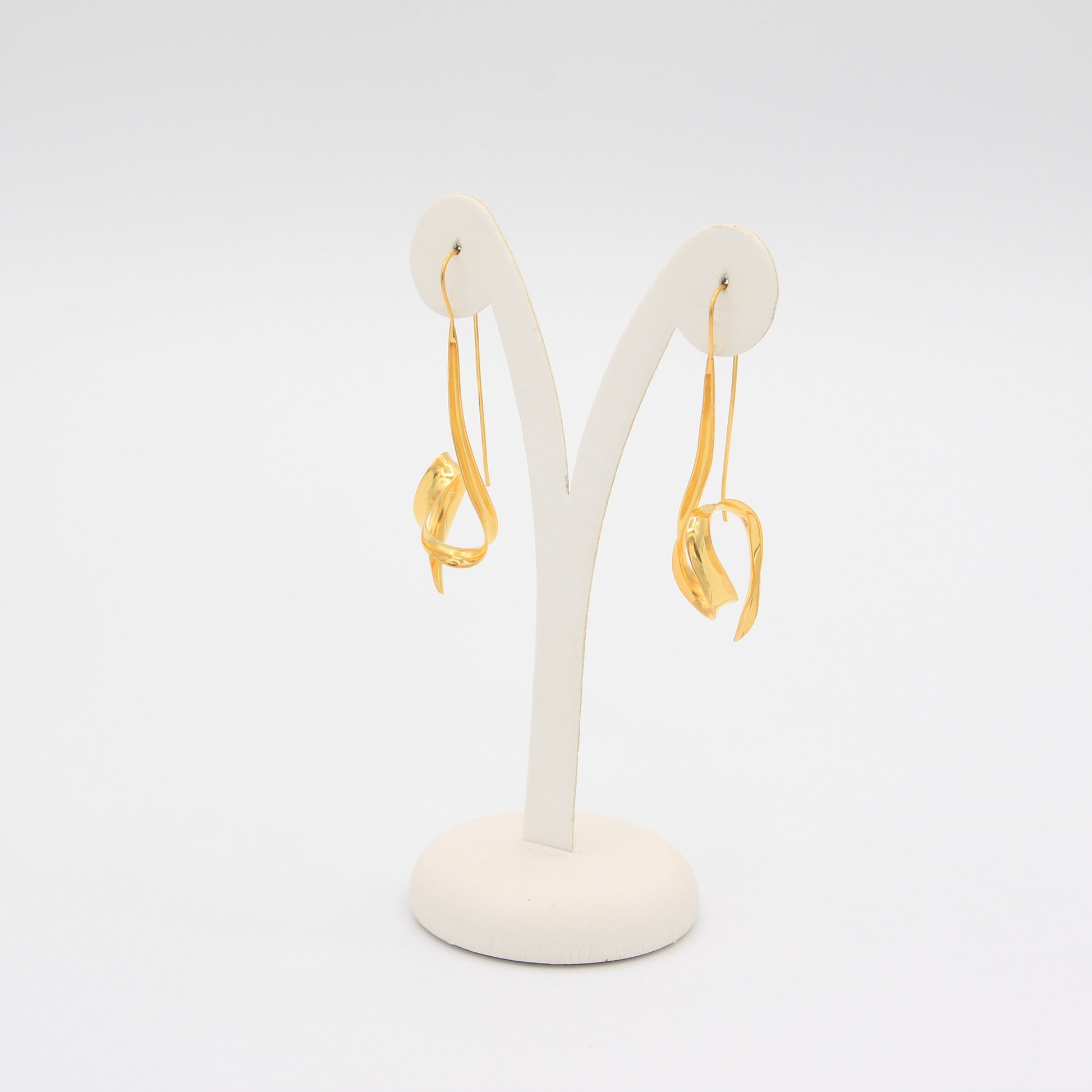 Long and Twist Gold Earrings - Idee D'Arte Positano