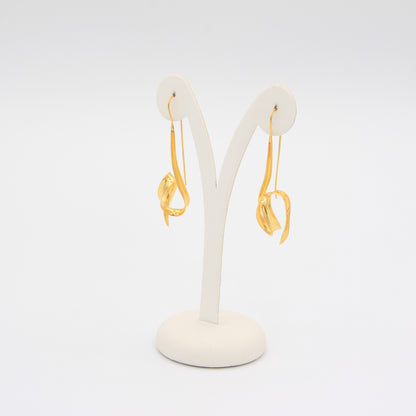 Long and Twist Gold Earrings - Idee D'Arte Positano