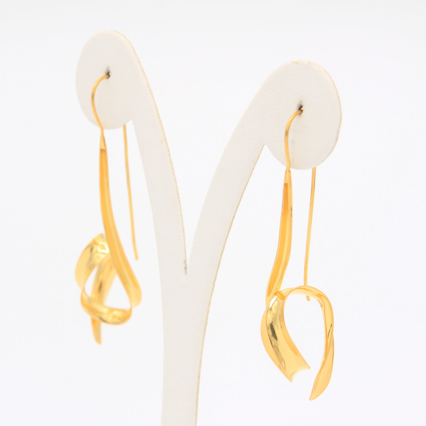 Long and Twist Gold Earrings - Idee D'Arte Positano