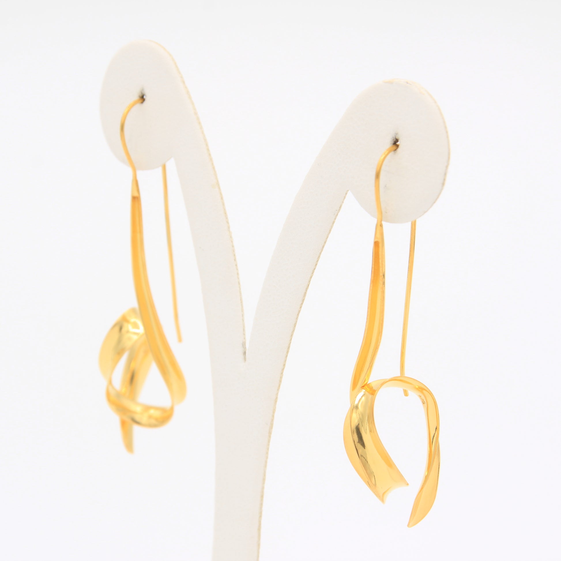 Long and Twist Gold Earrings - Idee D'Arte Positano