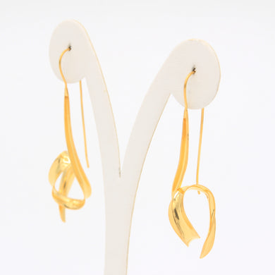 Long and Twist Gold Earrings - Idee D'Arte Positano